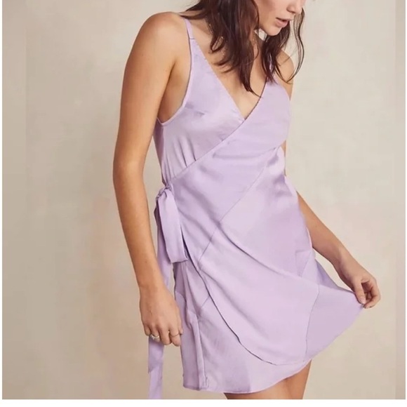 Free People: Like me or Love me mini Slip: Lavender Wrap Dress size S - Picture 1 of 7